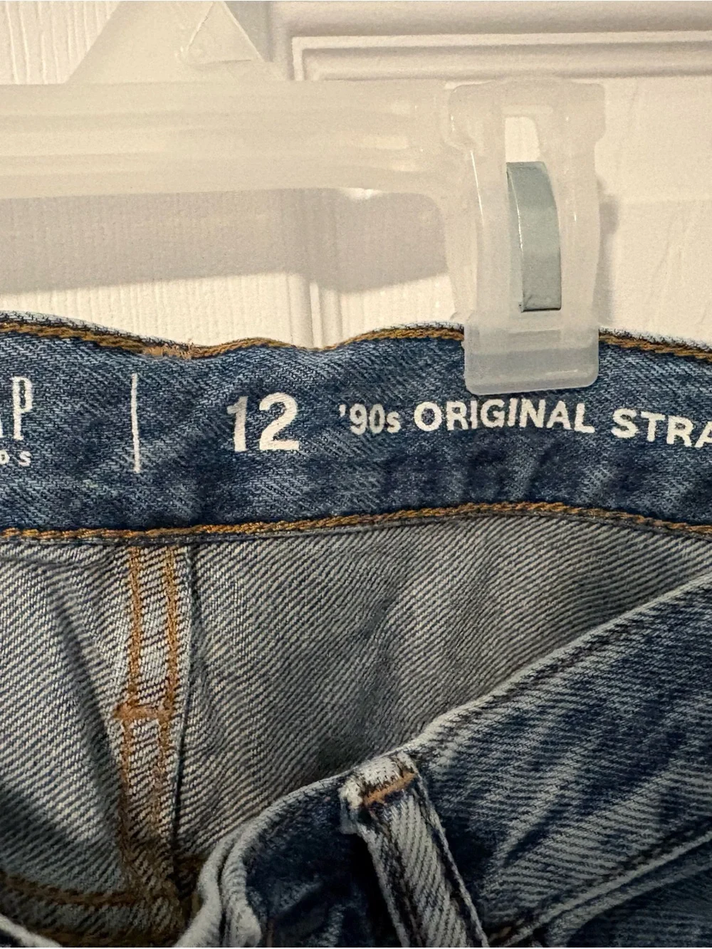 GAP High-Rise Distressed Jeans in Medium Blue Wash